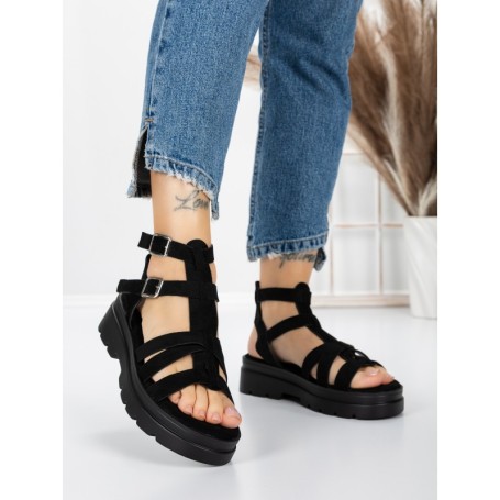 Sandale Dama cu Talpa Joasa 5HXS20 BLACK | MEI