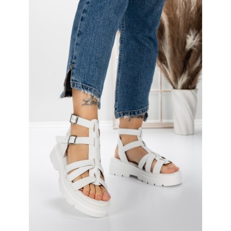 Sandale Dama cu Talpa Joasa 5HXS20 WHITE | MEI
