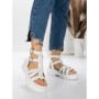 Sandale Dama cu Talpa Joasa 5HXS20 WHITE | MEI
