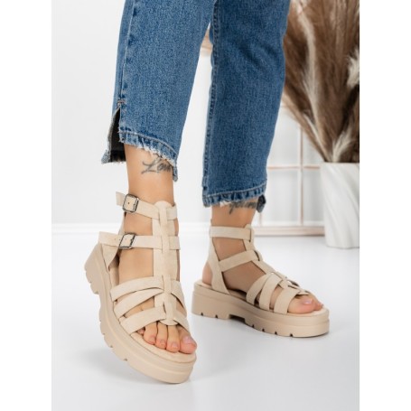 Sandale Dama cu Talpa Joasa 5HXS20 BEIGE | MEI