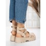 Sandale Dama cu Talpa Joasa 5HXS20 BEIGE | MEI
