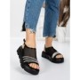 Sandale Dama cu Talpa Joasa 5HXS21 BLACK-WHITE | MEI