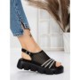 Sandale Dama cu Talpa Joasa 5HXS21 BLACK-WHITE | MEI