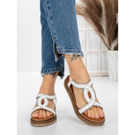 Sandale Dama cu Talpa Joasa 5GZ39 WHITE | MEI