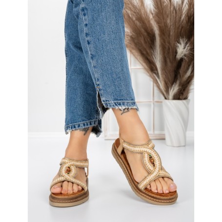 Sandale Dama cu Talpa Joasa 5GZ39 BEIGE | MEI