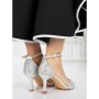Sandale Dama cu Toc Subtire 5XKK10 SILVER | MEI