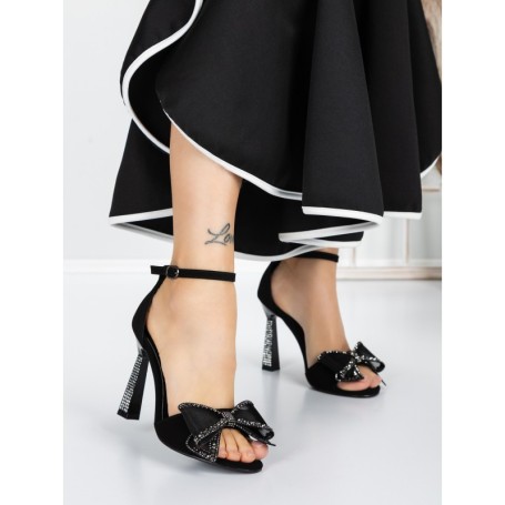 Sandale Dama cu Toc Subtire 5XKK15 BLACK | MEI