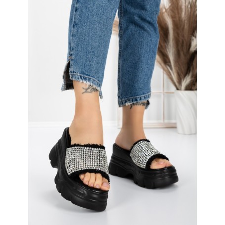 Papuci Dama cu Platforma 3AW286 BLACK | MEI