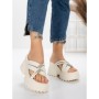 Papuci Dama cu Platforma 3AW321 WHITE | MEI