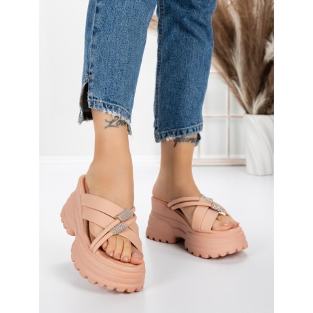 Papuci Dama cu Platforma 3AW321 PINK | MEI