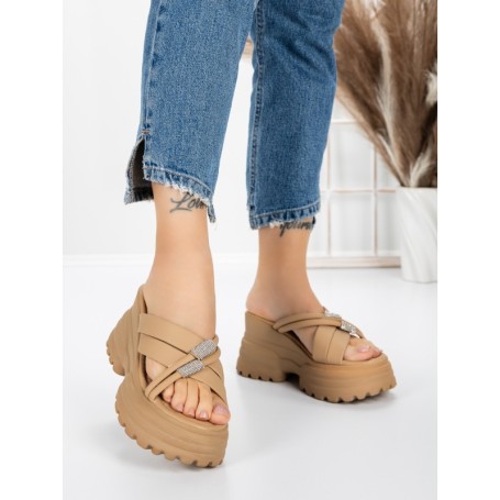 Papuci Dama cu Platforma 3AW321 APRICOT | MEI