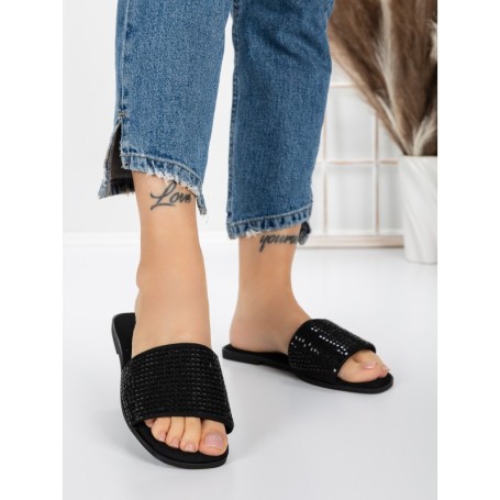 Papuci Dama cu Talpa Joasa 3AQ18 BLACK | MEI
