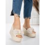 Papuci Dama cu Platforma 3AW326 BEIGE | MEI