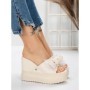 Papuci Dama cu Platforma 3AW326 BEIGE | MEI