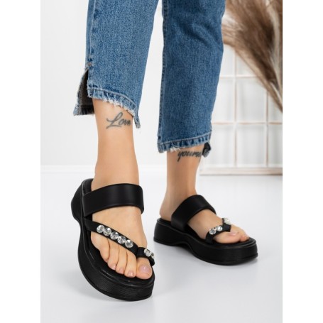 Papuci Dama cu Talpa Joasa 3AW291 BLACK | MEI
