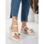 Sandale Dama cu Talpa Joasa 5WL23 BEIGE | MEI