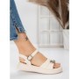 Sandale Dama cu Talpa Joasa 5WL23 BEIGE | MEI