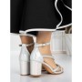Sandale Dama cu Toc Gros 3AXKK188 SILVER | MEI