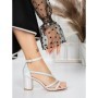 Sandale Dama cu Toc Gros 3AXKK188 SILVER | MEI