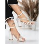 Sandale Dama cu Toc Gros 3AXKK188 WHITE | MEI