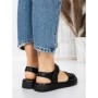 Sandale Dama cu Talpa Joasa 5XJ56 BLACK | MEI