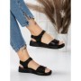 Sandale Dama cu Talpa Joasa 5XJ56 BLACK | MEI