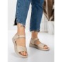 Sandale Dama cu Talpa Joasa 5XJ56 BEIGE | MEI