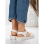 Sandale Dama cu Talpa Joasa 5XJ56 WHITE | MEI