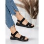Sandale Dama cu Talpa Joasa 5XJ65 BLACK | MEI