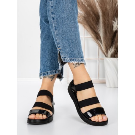 Sandale Dama cu Talpa Joasa 5XJ66 BLACK | MEI