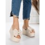 Papuci Dama cu Platforma 5WL8 BEIGE | MEI
