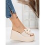 Papuci Dama cu Platforma 5WL8 BEIGE | MEI