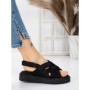 Sandale Dama cu Talpa Joasa 5H17 BLACK | MEI