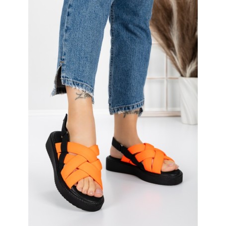 Sandale Dama cu Talpa Joasa 5H17 ORANGE | MEI