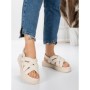 Sandale Dama cu Talpa Joasa 5H17 BEIGE | MEI