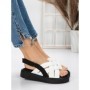 Sandale Dama cu Talpa Joasa 5H17 WHITE-BLACK | MEI