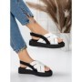 Sandale Dama cu Talpa Joasa 5H17 WHITE-BLACK | MEI