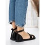 Sandale Dama cu Talpa Joasa 5PT6 BLACK | MEI