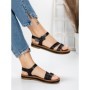 Sandale Dama cu Talpa Joasa 3GZ37 BLACK | MEI