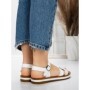 Sandale Dama cu Talpa Joasa 3GZ37 WHITE | MEI