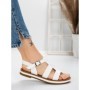 Sandale Dama cu Talpa Joasa 3GZ38 WHITE | MEI