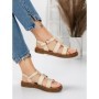 Sandale Dama cu Talpa Joasa 3GZ38 BEIGE | MEI