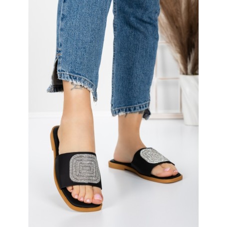 Papuci Dama cu Talpa Joasa 3AW308 BLACK | MEI