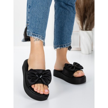 Papuci Dama cu Talpa Joasa 3AW319 BLACK | MEI