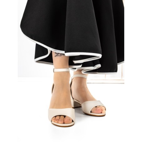 Sandale Dama cu Toc Gros 3HXS65 BEIGE | MEI