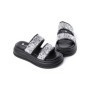 Papuci Dama cu Talpa Joasa 888-2 BLACK-SILVER | FASHION