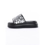 Papuci Dama cu Talpa Joasa 999-1 BLACK-SILVER | FASHION