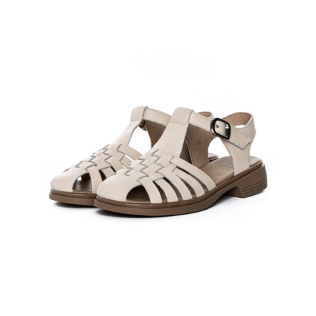 Sandale Dama din piele naturala 5250 CREAM | FORMAZIONE