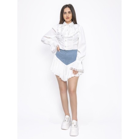 Fusta Dama TR651 ALBASTRU-ALB | KIKIRIKI