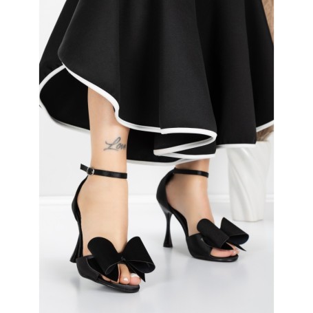 Sandale Dama cu Toc Subtire 5XKK16 BLACK | MEI